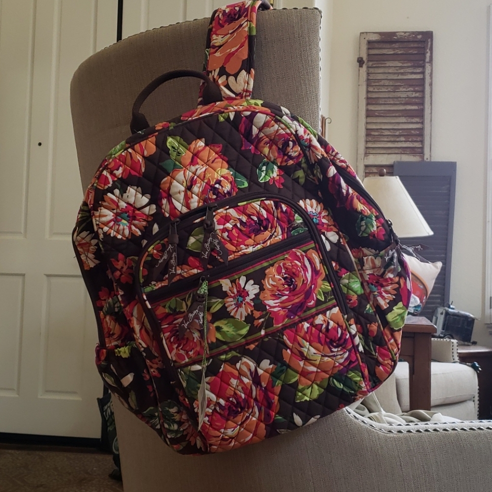 Vera Bradley campus English rose backpack